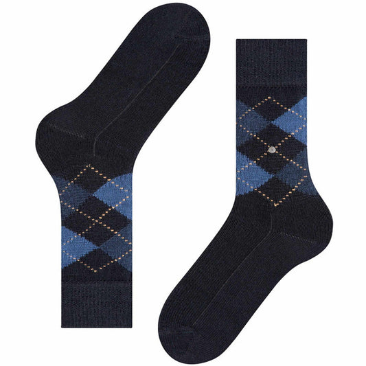 Burlington Socks Preston Socks - Argyle Dark Blue