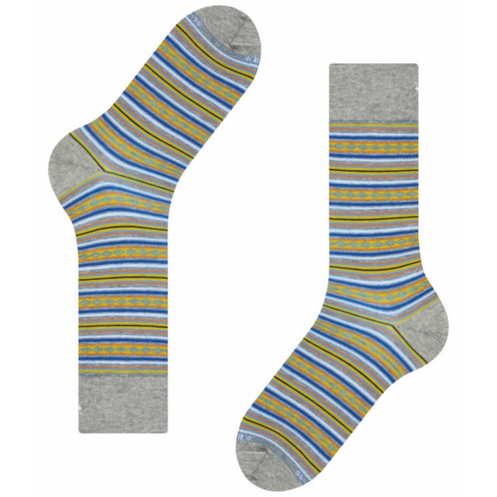 Burlington Socks Square Stripe Men Socks - Light Grey