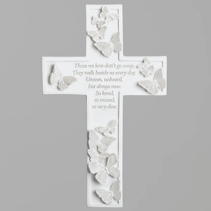 Butterfly Memorial Wall Cross 8"H