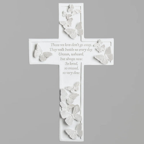 Butterfly Memorial Wall Cross 8"H