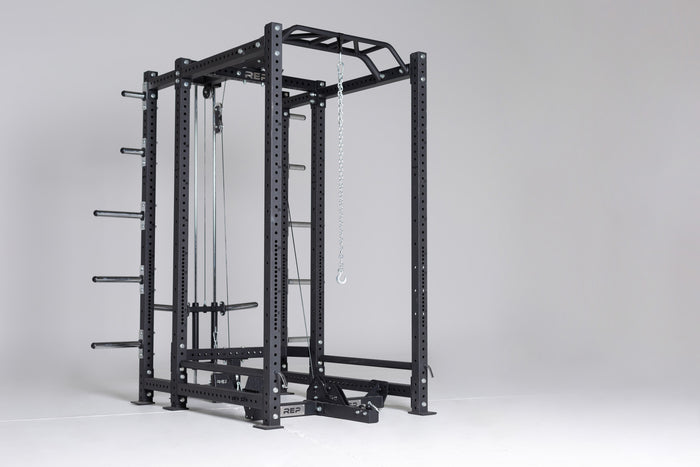 Cable Catch Set Up on PR-4000 Power Rack with Belt Squat Attachment
