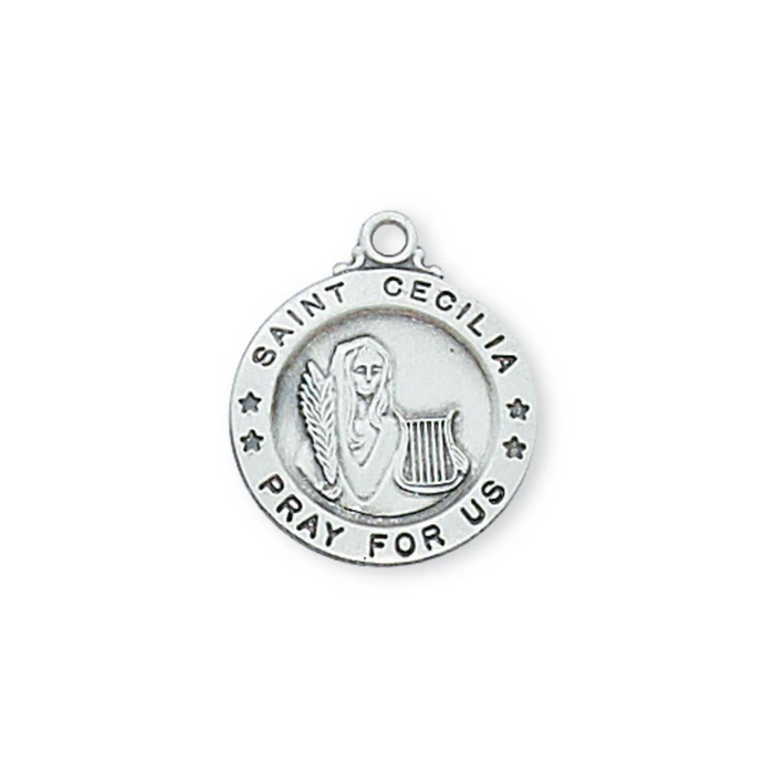 Cecilia - St. Cecilia Medal - Sterling Silver