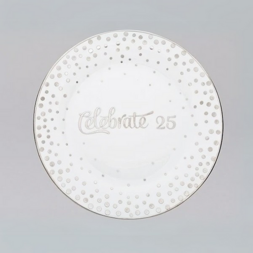 Celebrate 25 Plate 9.75"D