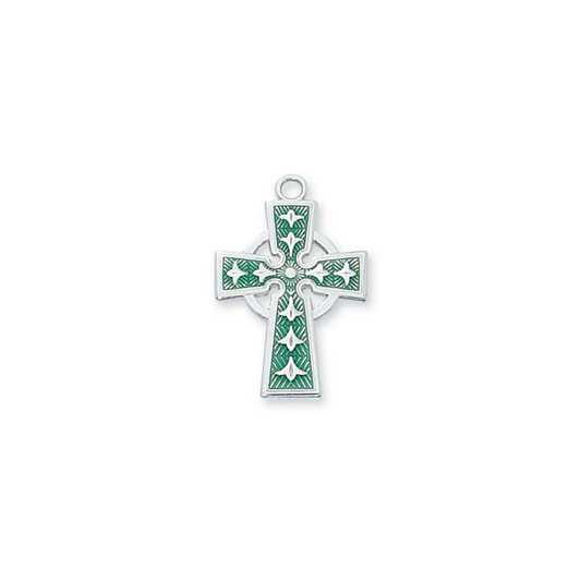 Celtic Cross Necklace - Sterling Silver 18"