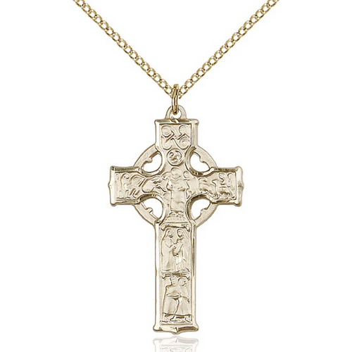 Celtic Cross Necklace 18" Chain
