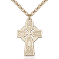 Celtic Cross Necklace Gold Filled 24"