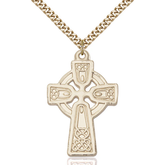 Celtic Cross Necklace Gold Filled 24"