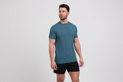 The REP Fitness Men's Delta Shirt in Slate front, angled