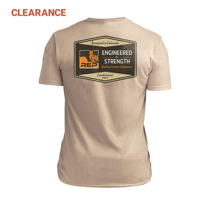 The REP Fitness Men's Engineered Tri-Blend Crew T-Shirt on Clearance in Heather Desert/Brown back
