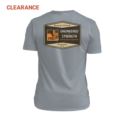 The REP Fitness Men's Engineered Tri-Blend Crew T-Shirt on Clearance in Heather Flint/Brown back