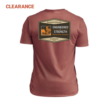 The REP Fitness Men's Engineered Tri-Blend Crew T-Shirt on Clearance in Heather Russet/Tan back