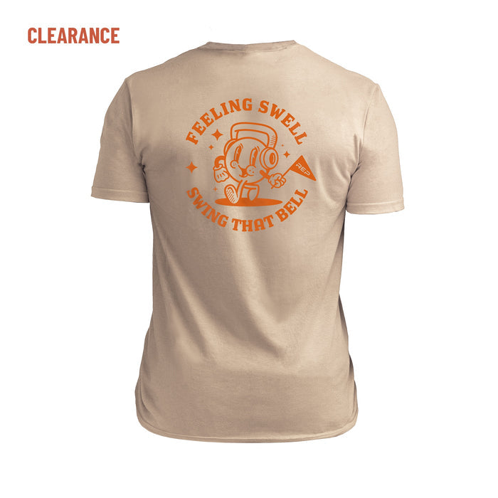 The REP Fitness Men's Feeling Swell Tri-Blend Crew T-Shirt in Heather Desert/Orange back