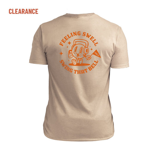 The REP Fitness Men's Feeling Swell Tri-Blend Crew T-Shirt in Heather Desert/Orange back