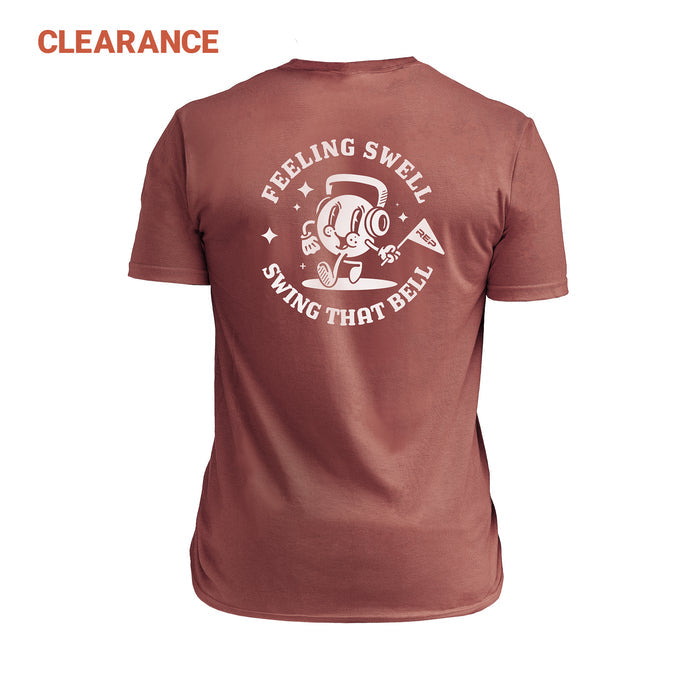 The REP Fitness Men's Feeling Swell Tri-Blend Crew T-Shirt in Heather Russet/White back