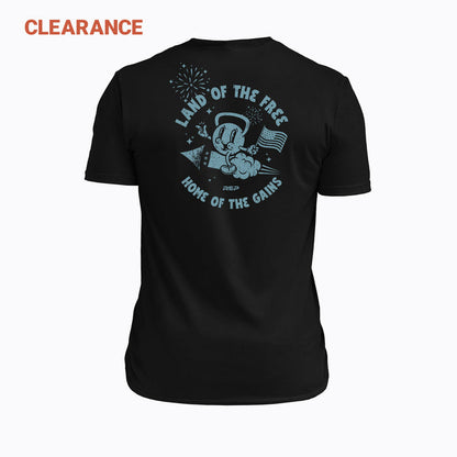 The REP Fitness Men's Liberty Bell Tri-Blend Crew T-Shirt in Heather Black/Blue back