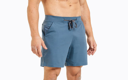 The REP Fitness Men's Versa Shorts in Slate Blue side shot