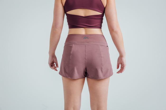 The REP Fitness Women's Artemis Shorts in Mauve back