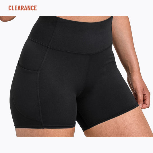 Clearance for the REP Fitness Women's Forma Shorts in Black on body