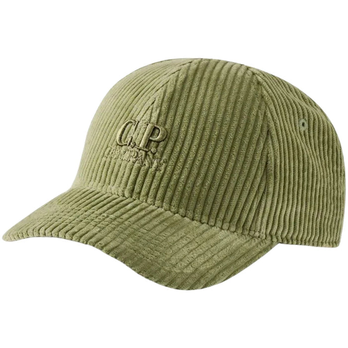 C.P Company 350 Stripes Corduroy Baseball Cap - Ivy Green