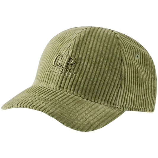C.P Company 350 Stripes Corduroy Baseball Cap - Ivy Green