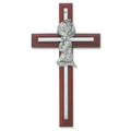 Cross - 6in Cherry Stained Girl's Cross