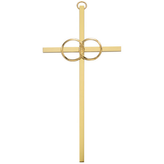 Cross - 8in. Polished Brass Wedding Cross Boxed