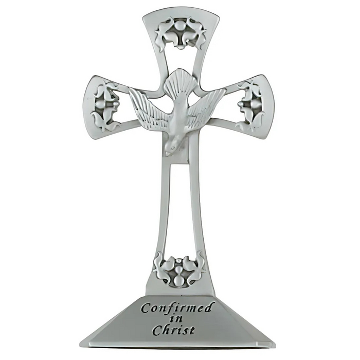 Cross 4in Standing Pewter Confirmation Cross Box