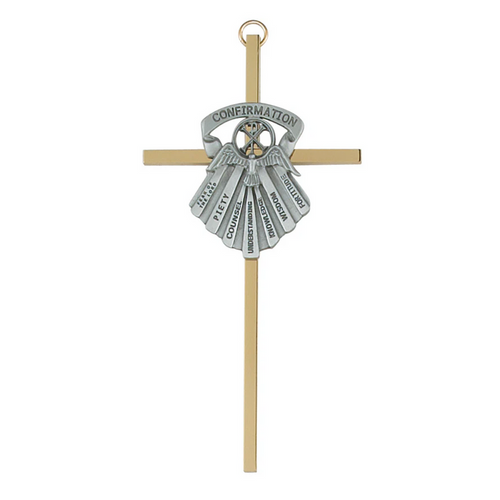 Cross 6in Brass Gifts of the Spirit Cross Box
