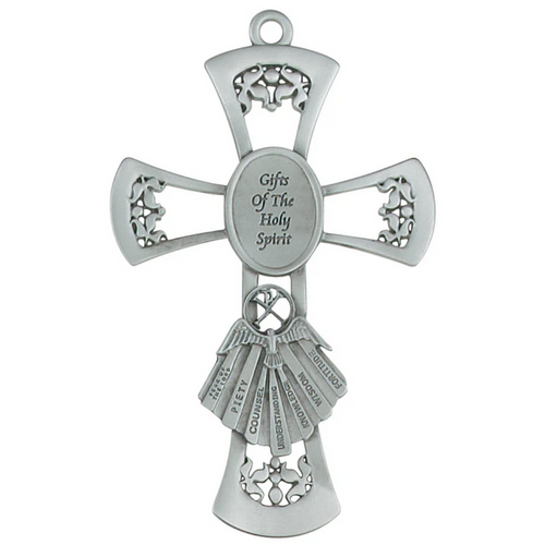 Cross 6in Pewter Gifts of the Spirit Cross Box