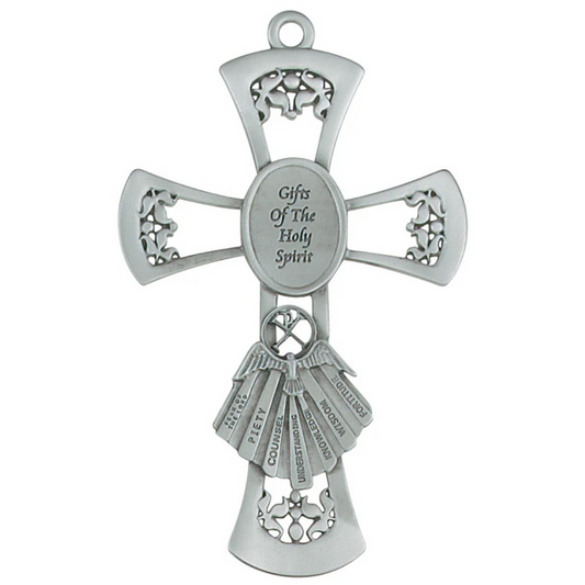 Cross 6in Pewter Gifts of the Spirit Cross Box