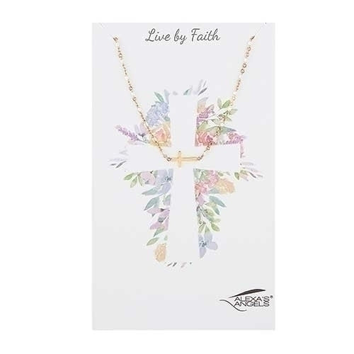 Cross Necklace Gold 15"L