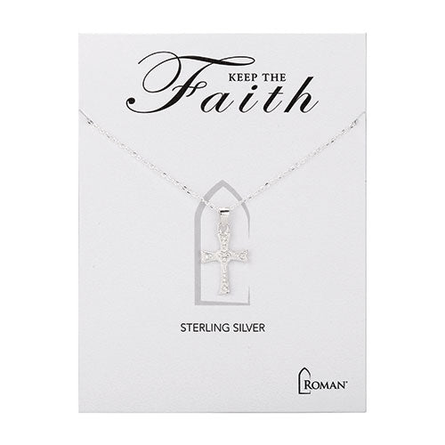 Cross Necklace Pave 18"L