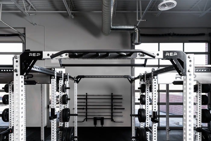 The REP Fitness Crossmember Multi-Grip Pull-Up Bar on a 82 inch crossmember
