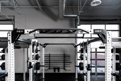 The REP Fitness Crossmember Multi-Grip Pull-Up Bar on a 82 inch crossmember