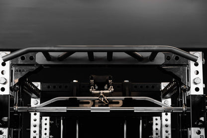 The REP Fitness Crossmember Multi-Grip Pull-Up Bar on the front of a PR-5000 rack