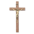 Crucifix - 10" Walnut Stain Crucifix, Boxed