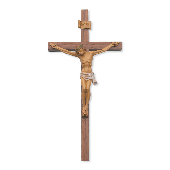 Crucifix - 12 in. Walnut Stain Crucifix Boxed