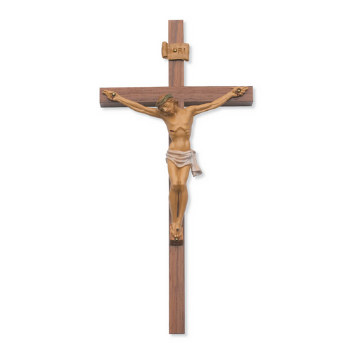 Crucifix - 12 in. Walnut Stain Crucifix Boxed
