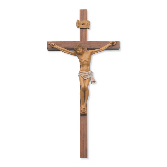 Crucifix - 12 in. Walnut Stain Crucifix Boxed