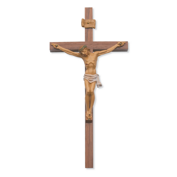 Crucifix - 24" Walnut Stain Crucifix, Boxed