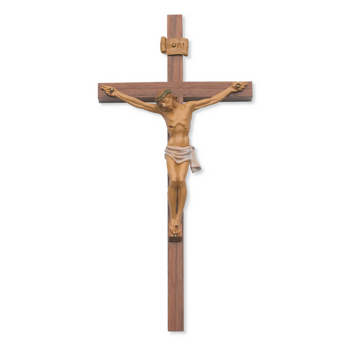 Crucifix - 24" Walnut Stain Crucifix, Boxed