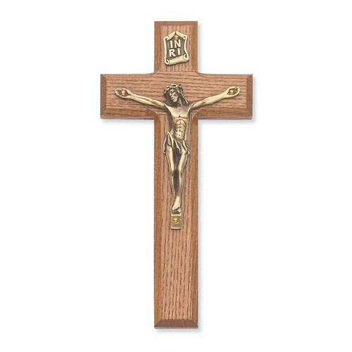 Crucifix - 7" Walnut Stain Crucifix, Boxed