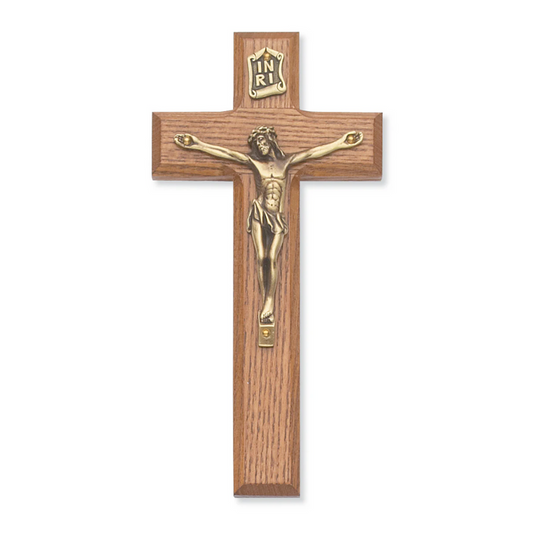 Crucifix - 7" Walnut Stain Crucifix, Boxed