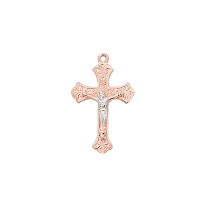 Crucifix Necklace - Rose-Gold over Sterling