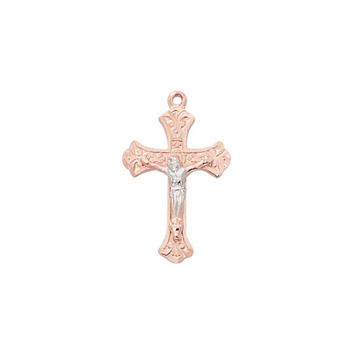 Crucifix Necklace - Rose-Gold over Sterling