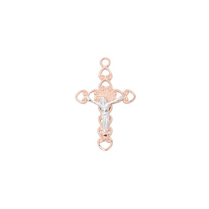 Crucifix Necklace - Rose-Gold over Sterling