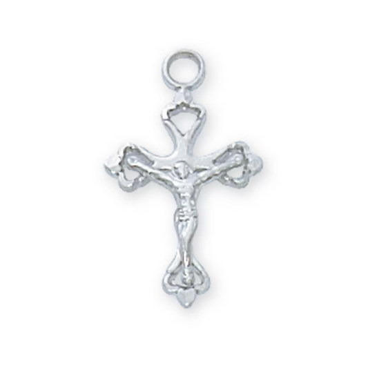 Crucifix Necklace - Sterling Baby Chain and Box