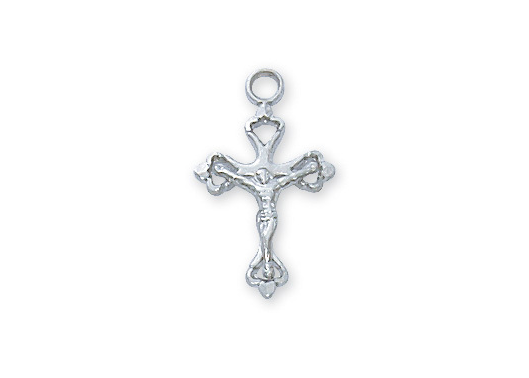 Crucifix Necklace - Sterling Silver 16"