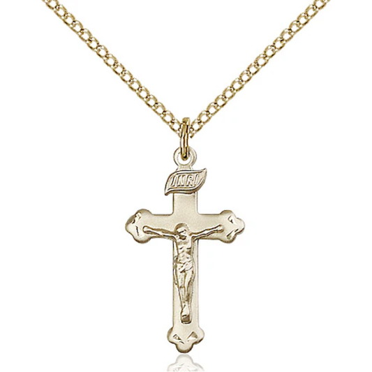Crucifix Necklace Gold Filled 18"