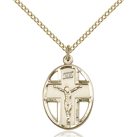 Crucifix Necklace Gold Filled 18"
